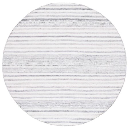 Safavieh 6 x 6 ft. Kilim Contemporary Hand Woven Round Rug; Ivory & Light Grey KLM277G-6R